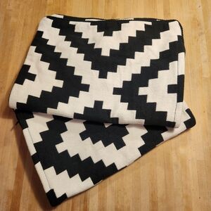 2 Ikea LAPPLJUNGRUTA Cushion cover 16" x 24 " White & Black GEOMETRIC design.New
